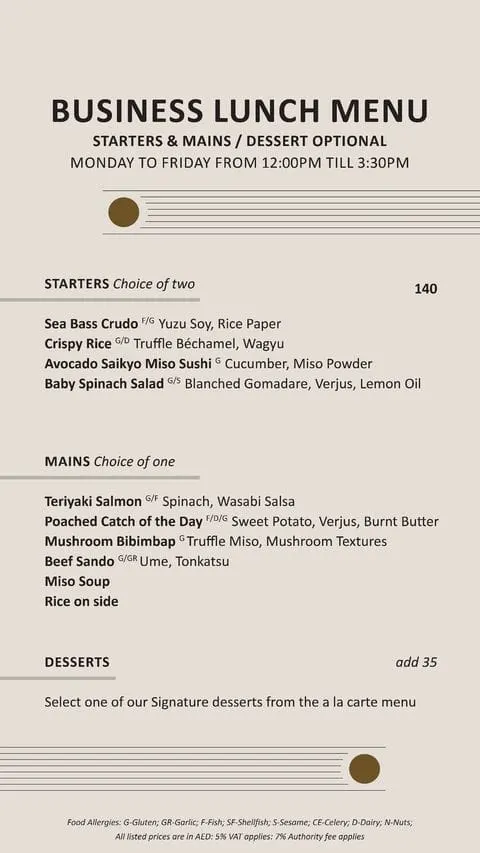 Business Lunch deal image