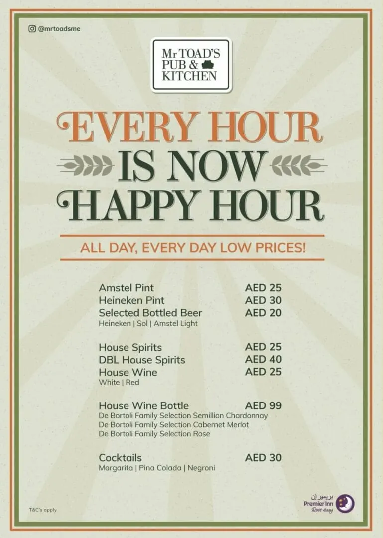 EVERY HOUR IS NOW HAPPY HOUR deal image
