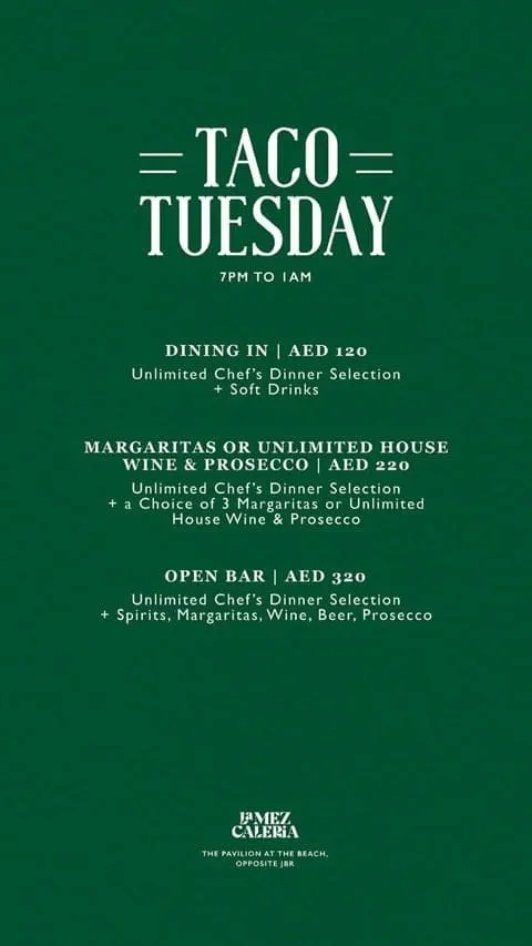TACO TUESDAYS deal image
